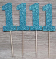 Cupcake toppers chiffre 1 bleu