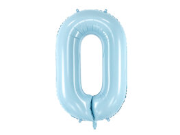 Ballon alu chiffre 0 bleu clair