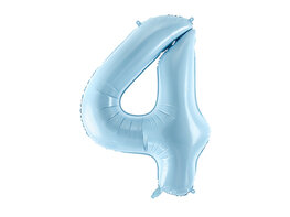 Ballon alu chiffre 4 bleu clair
