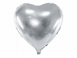Ballon alu 45 cm Coeur argenté