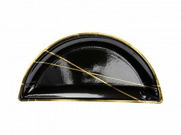 Petites assiettes demi cercle noir et doré