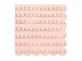 Serviettes rose tourbillons dorés Serviettes rose tourbillons dorés