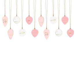 Etiquettes pour cadeaux Noël rose