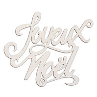 Lettres joyeux noel en bois blanc pailleté