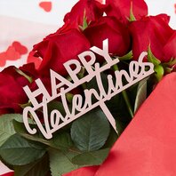 Décoration pour bouquet '' HAPPY VENTINES''