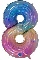 Ballon chiffre 8 rainbow
