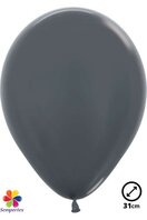 50 ballons latex "Metallic Graphite" 31 cm