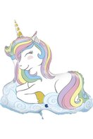 Ballon alu licorne couchée pastel