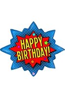 Ballon alu ''Bulle COMICS Happy Birthday''