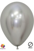 50 Ballons latex ''Reflex silver'' 31cm