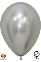 50 Ballons alu ''Reflex silver'' 13cm