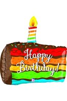 Ballon alu Tranche de gâteau Happy birthday