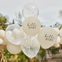 5 Ballons ''Hello Baby Neutral''