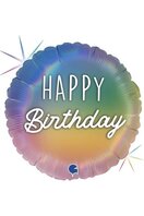 Ballon alu ''Happy Birthday Pastel''