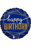Ballon alu ''Happy Birthday Navy''