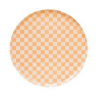 Grandes Assiettes Damier Orange