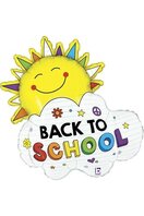 Ballon alu Soleil et nuage ''BACK TO SCHOOL''