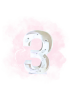 Chiffre ''3'' lumineux géant à louer