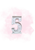 Chiffre ''5'' lumineux géant à louer