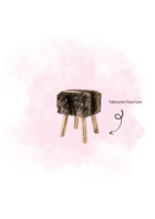 Tabouret fourrure ''Poilu''