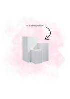 Set 3 tables podium à louer