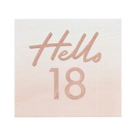 Serviettes hello 18 rose gold