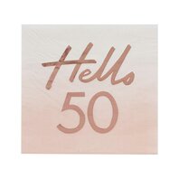 Serviettes hello 50 rose gold
