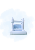 Petit château gonflable Bleu Pastel à louer