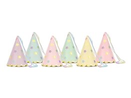 Chapeaux de fête pastels étoilés