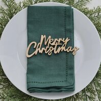 Marque-places en bois "Merry Christmas"