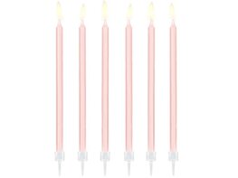 Bougies longues roses clairs