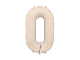 Ballon chiffre 0 beige