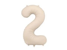 Ballon chiffre 2 beige