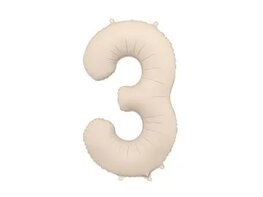 Ballon chiffre 3 beige