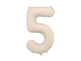 Ballon chiffre 5 beige