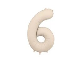 Ballon chiffre 6 beige