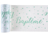 Chemin de table baptême vert menthe
