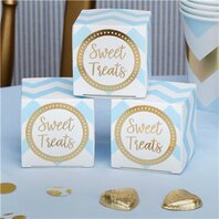 Boîtes cadeaux chevron bleu