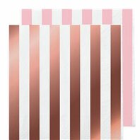 Serviettes rayées rose et rose gold