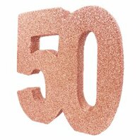Chiffre 50 pailleté rose gold