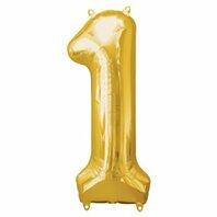 Grand ballon chiffre 1 doré