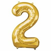Grand ballon chiffre 2 doré