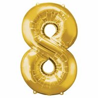 Grand ballon chiffre 8 doré
