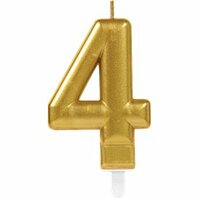 Bougie chiffre 4 doré