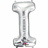 Petit ballon lettre I argenté