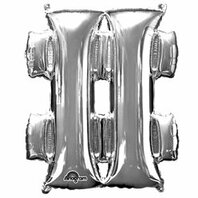 Petit ballon signe hashtag argenté