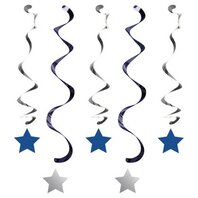 Décorations suspendues 1 an bleu étoiles