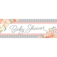 Bannière baby shower farmhouse floral