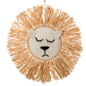 Decoration Murale Tete De Lion Raphia Magic Cake Party