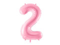 Ballon alu chiffre 2 rose clair